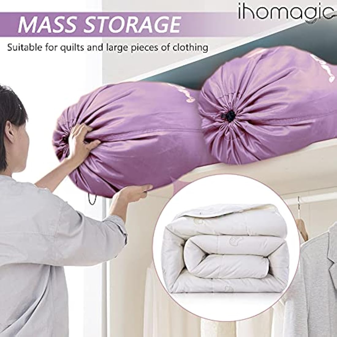 IHOMAGIC Extra Large Laundry Bag | 120L Durable Polyester Drawstring Bag