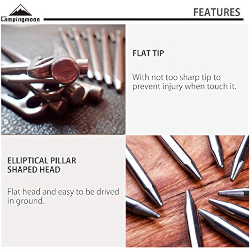 Jolof Store Heavy Duty Stainless Steel Tent Stakes for Camping – 8 Pack