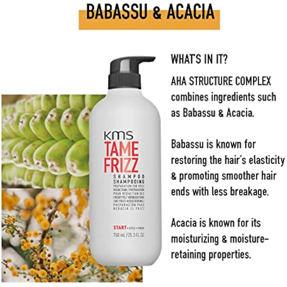 KMS TameFrizz Shampoo – Anti-Frizz Smoothing for Coarse Hair