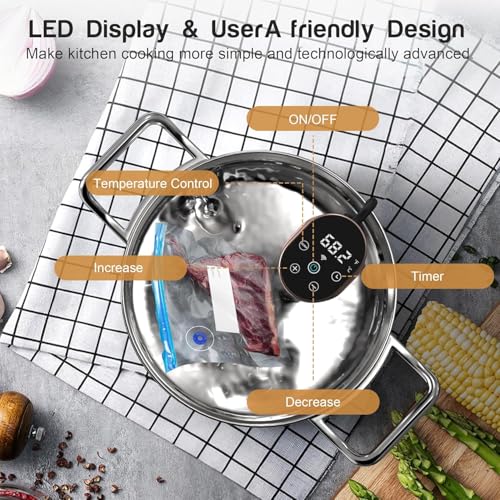 Karinear WiFi Sous Vide Machine – 1100W Stainless Steel Immersion Circulator