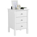 Yaheetech Bedside Table with 3 Drawers, White - image 1