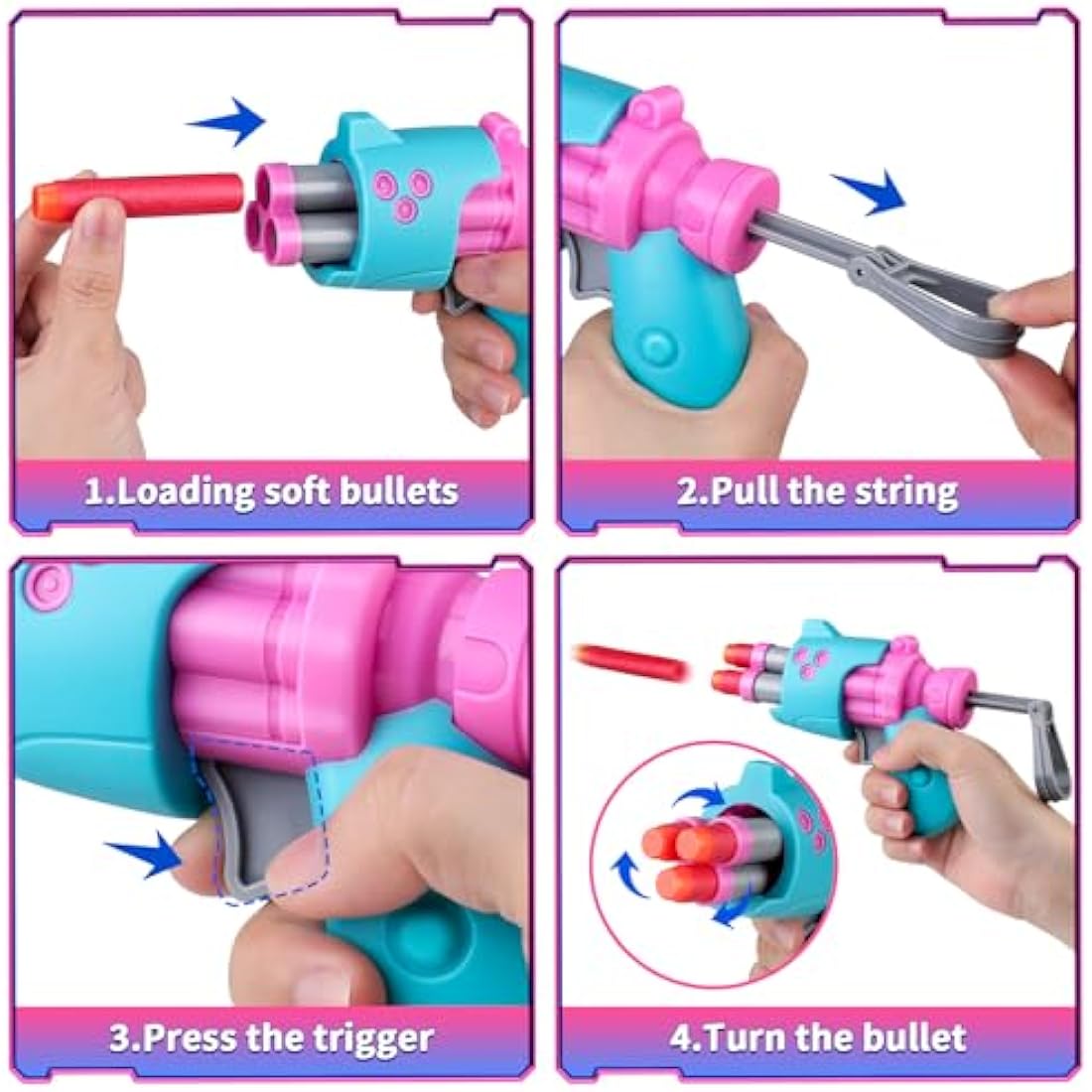 Own1one Kids 2-in-1 Archery Set with LED Lights and Foam Blaster - Pink