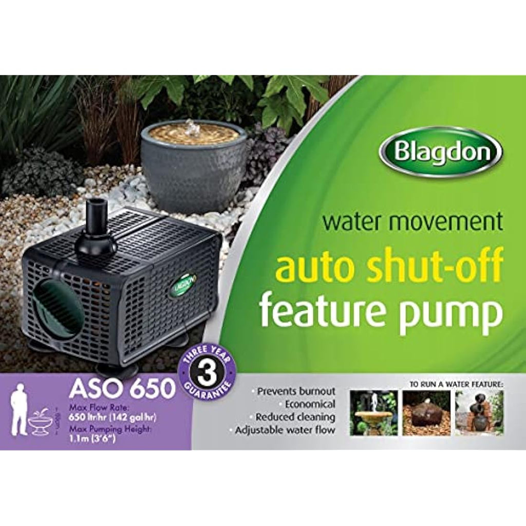 Blagdon 650 Water Feature Pump with Auto Shut-Off Sensor – 650 L/H