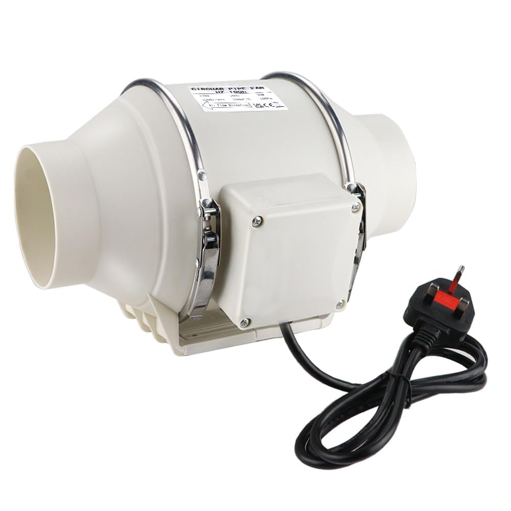 100mm Inline Duct Fan – 220m³/hr Mixed Flow Extractor