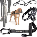 Jolof Store Dog Bike Leash and Harness Set with Side Rings – Black, M