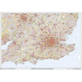 South East England Postcode District Wall Map |  Laminated