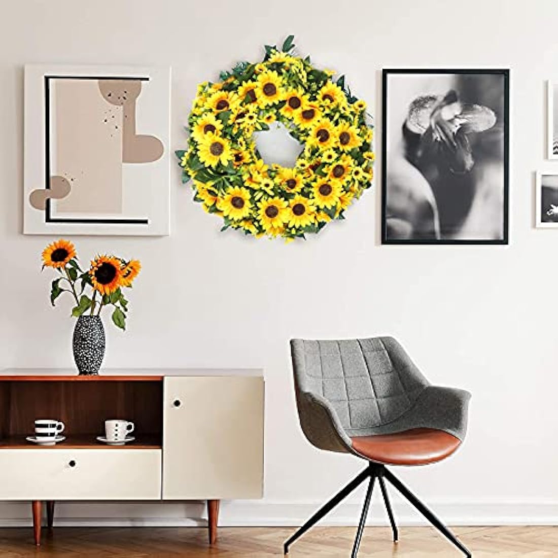 2 Pack Artificial Sunflower Garlands | Silk Floral Vine Decor