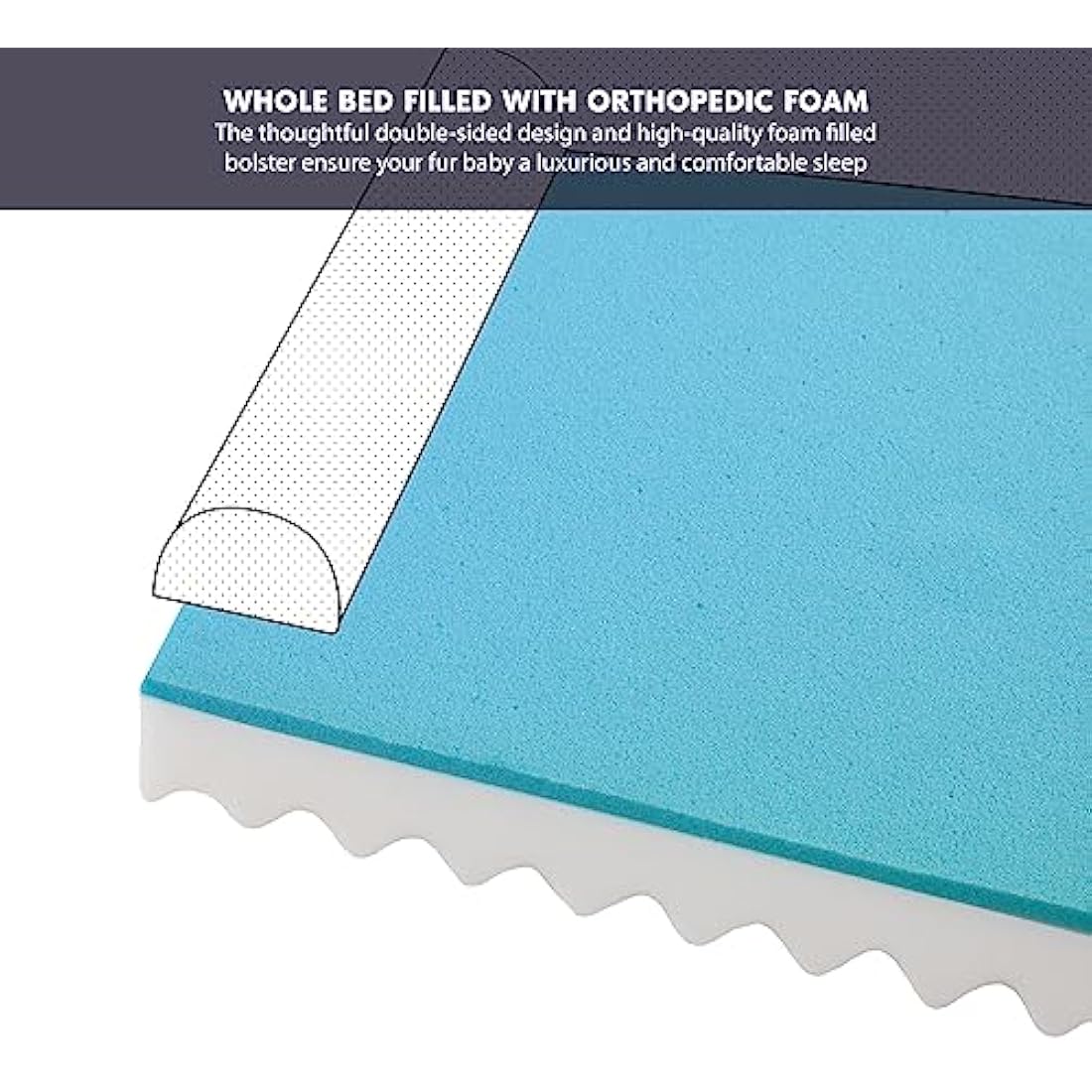 Orthopedic Memory Foam Dog Bed – Waterproof Bolster Sofa