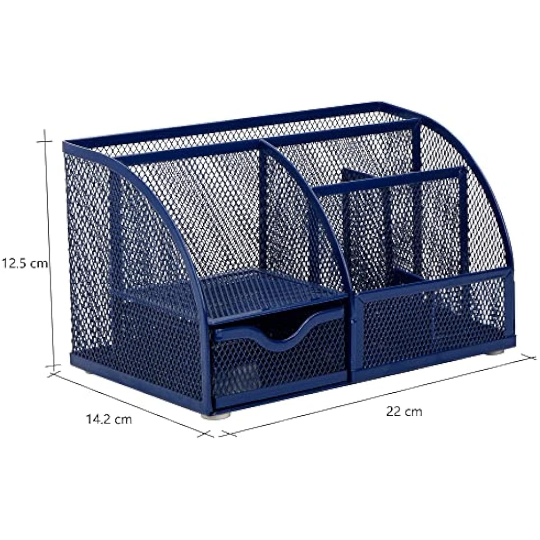 Exerz Mesh Desk Organiser – 7 Compartment Metal Office Tidy Caddy