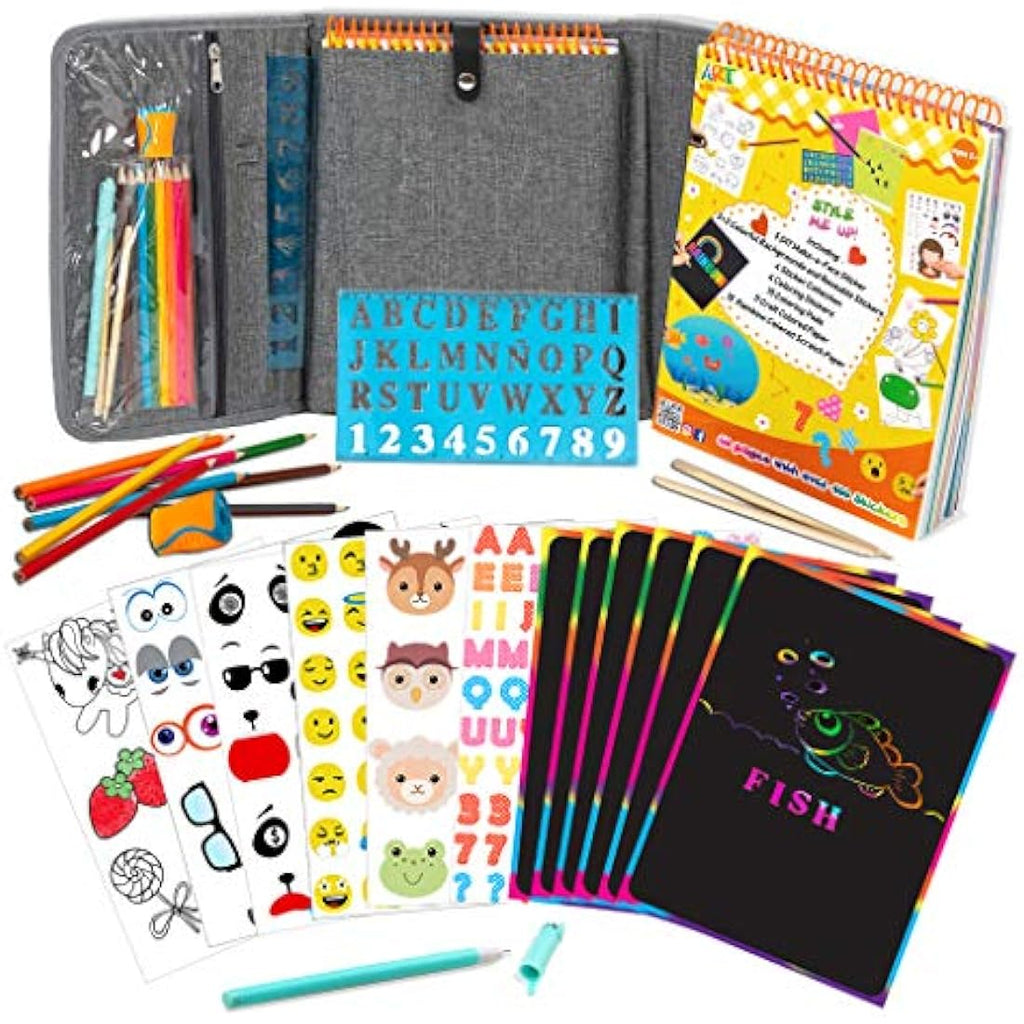 Art with Smile Kids Activity Kit – 60-Page Craft Case with Stickers