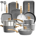 Kitchen Academy 17-Piece Non-Stick Granite Induction Cookware Set