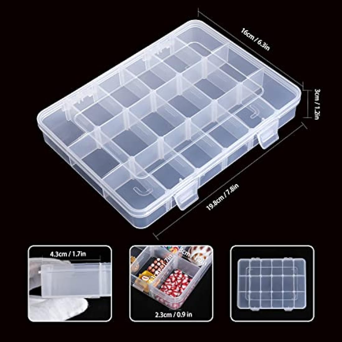 Snackle Box – 2 Pack Stackable Clear Plastic Snack Organizer