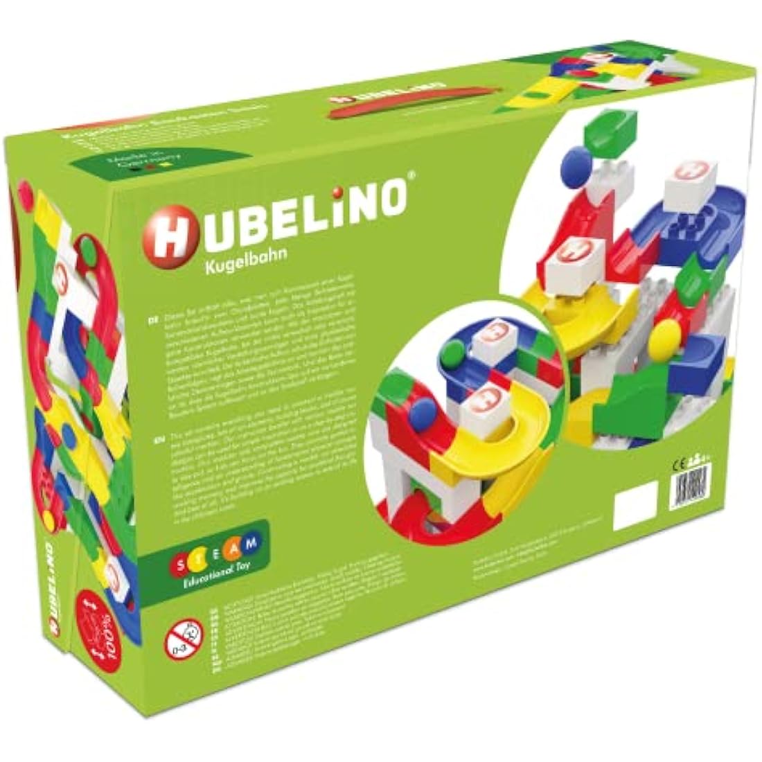 Hubelino Marble Run Basic Building Box – 123 Piece STEAM Construction Set