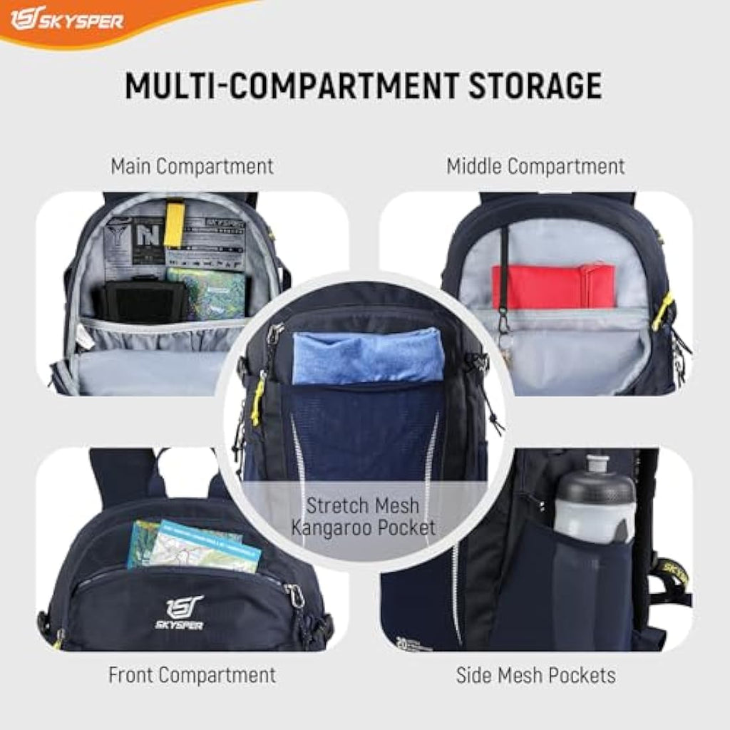 SKYSPER 20L Hiking Backpack | Lightweight Water-Resistant Travel Daypack