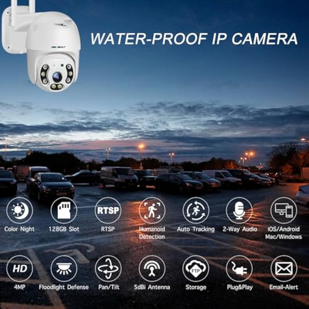 GENBOLT 2.5K WiFi Security Camera Outdoor | 5GHz PoE Pan Tilt CCTV