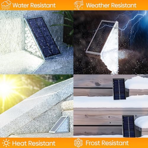 Adyos Solar Step Lights – 8-Pack IP67 Waterproof Outdoor Deck Lights
