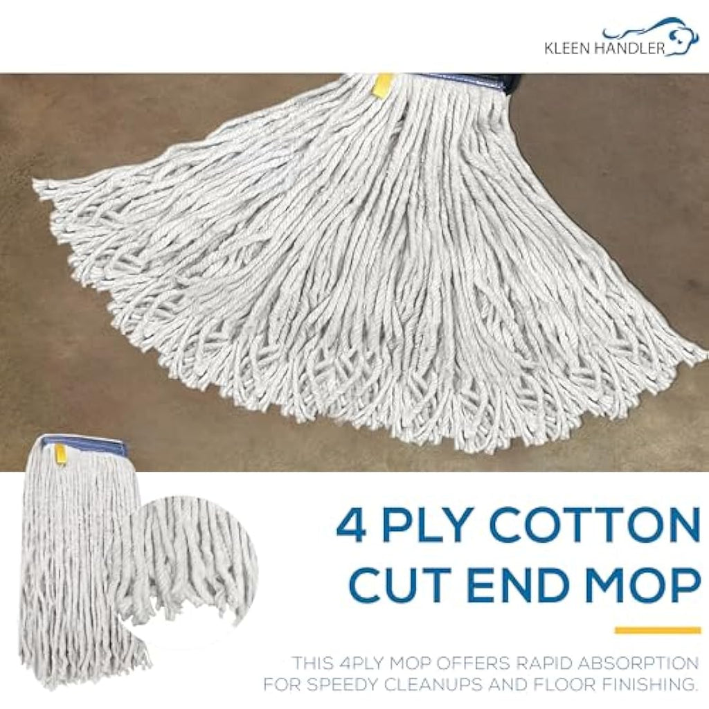 Kleen Handler Cotton Mop Head Replacement | 450g Absorbent Wet Mop Refill