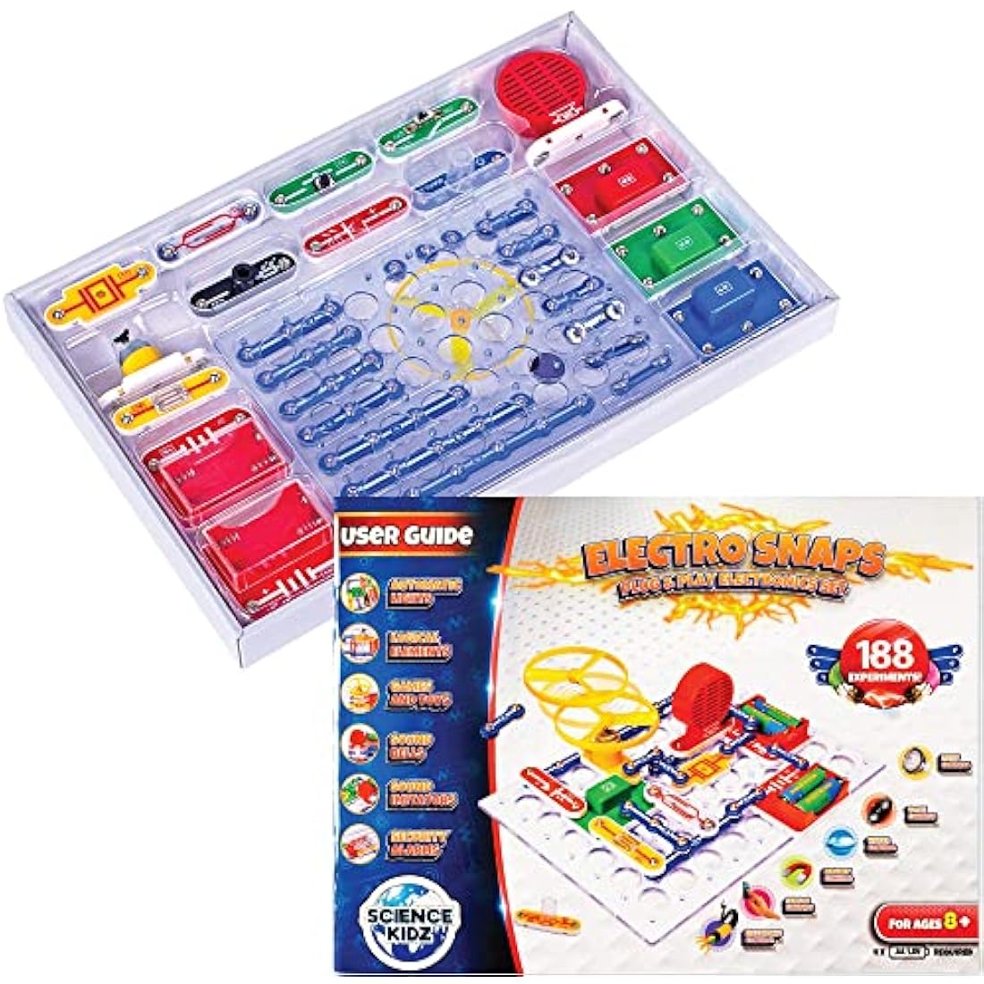 Science Kidz Electronics Kit | 188 STEM Experiments for Kids Age 5-10