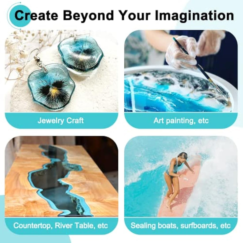 JDiction Clear Epoxy Resin - 1 Gallon UV Resistant Casting & Coating Kit