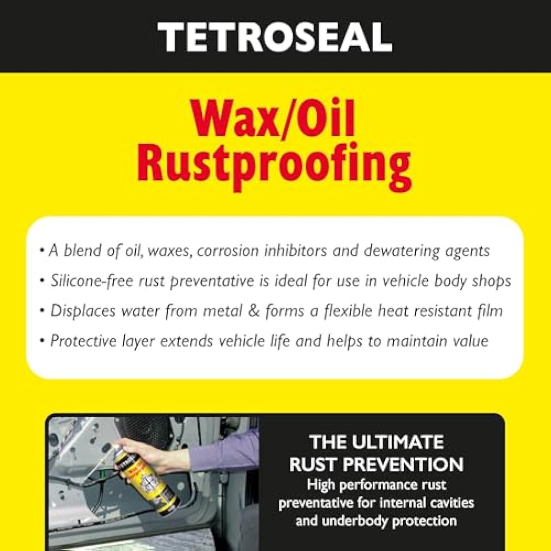 Tetroseal Wax Oil Clear 500ml Aerosol – Protective Surface Sealant