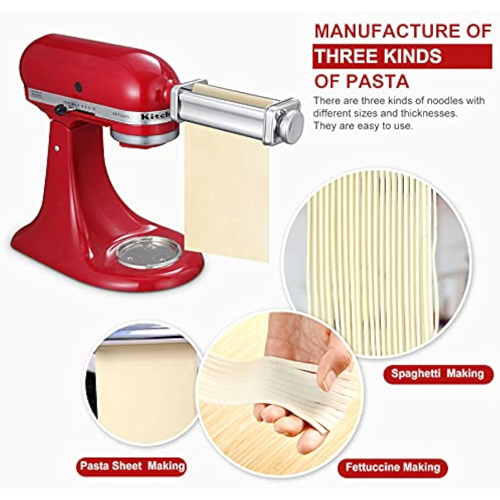 Jolof Store Stainless Steel Pasta Maker Attachment for KitchenAid Mixers