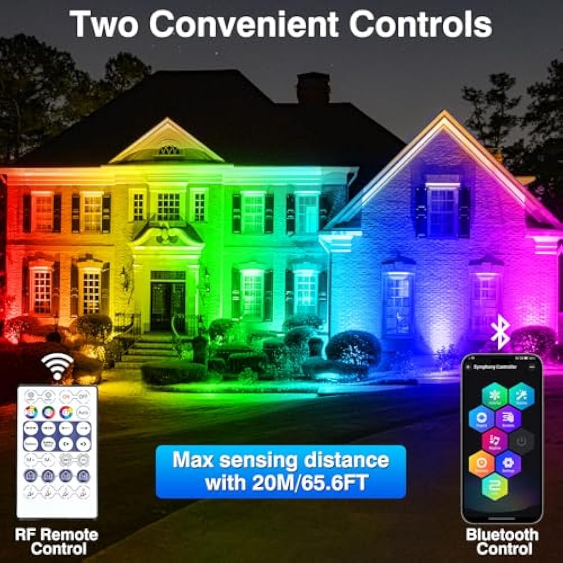NATPOW RGB Landscape Spotlights | Bluetooth App Control Garden Lights