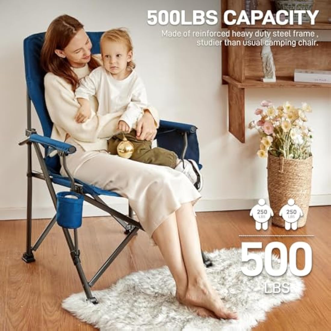 Ever Advanced Oversized Camping Chair | Heavy Duty Lumbar Support