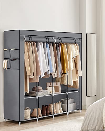 SONGMICS Portable Clothes Wardrobe – Large Fabric Closet with 4 Rails