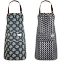 2Pcs Waterproof PVC Kitchen Apron with Pockets for Women