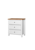 TAD Timber Art Design Astbury 3 Drawer Chest of Drawers – White & Oak