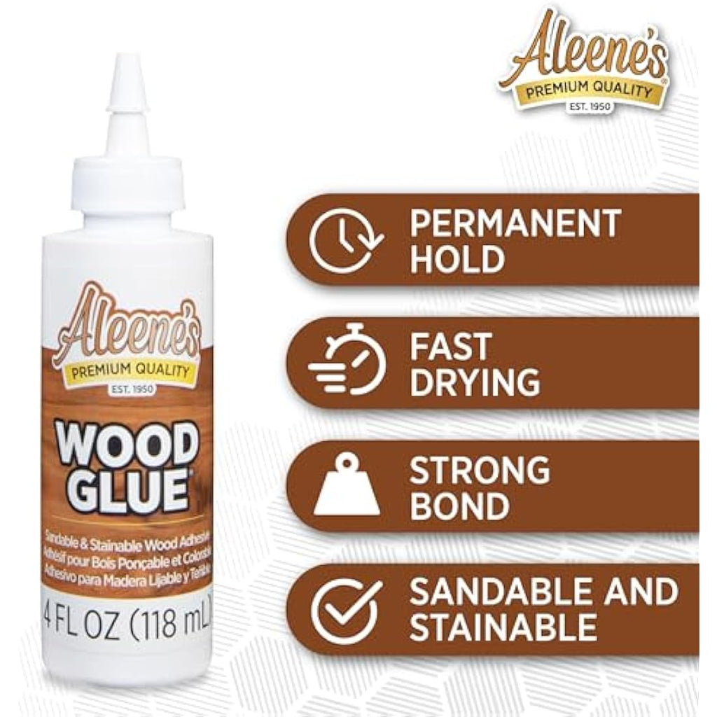 Aleene's Wood Glue 4 oz. 3-Pack Bundle – Nontoxic & Sandable Adhesive