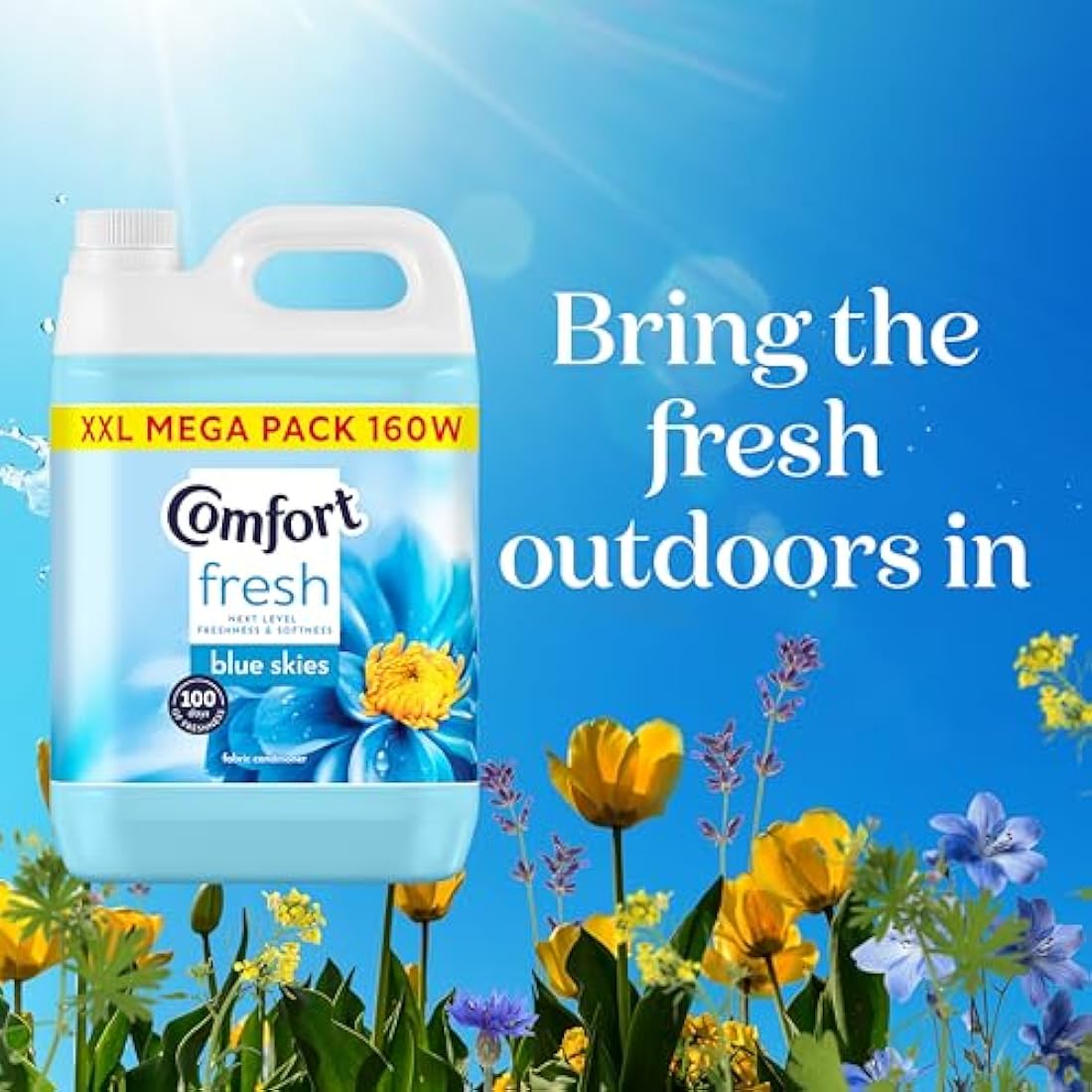 Comfort Fresh Blue Skies Fabric Conditioner - 160 Washes (4.8 L)