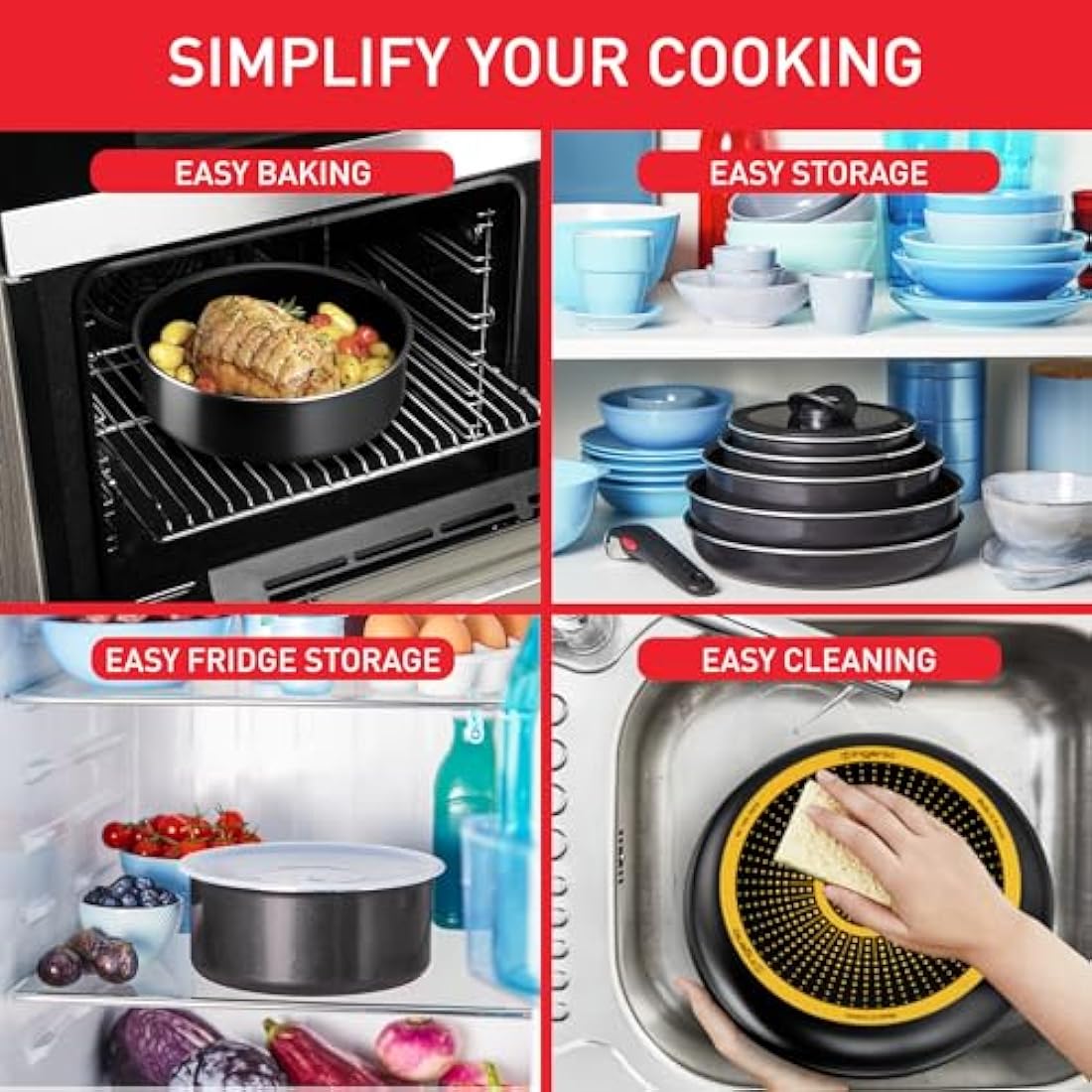 Tefal Ingenio Easy On 20-Piece Non-Stick Stackable Pots and Pans Set