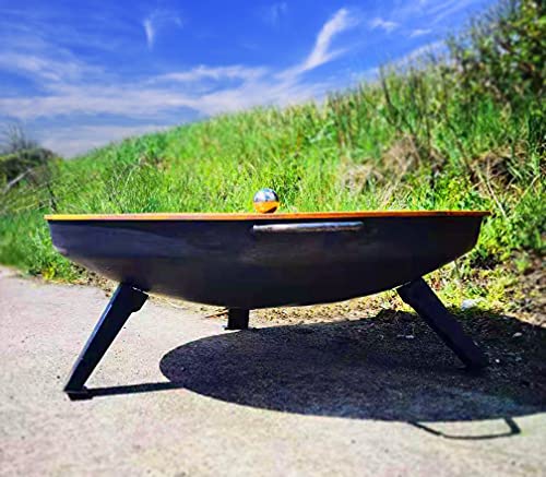 Köhko Design Fire Bowl Lid – 80.5 cm Steel Cover with Rust Patina