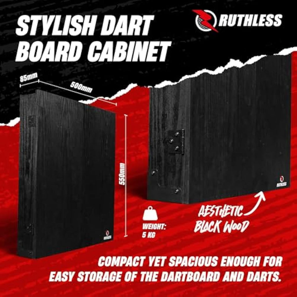 Ruthless Home Darts Centre | Cabinet, Hot Shot Dartboard & 2 Dart Sets