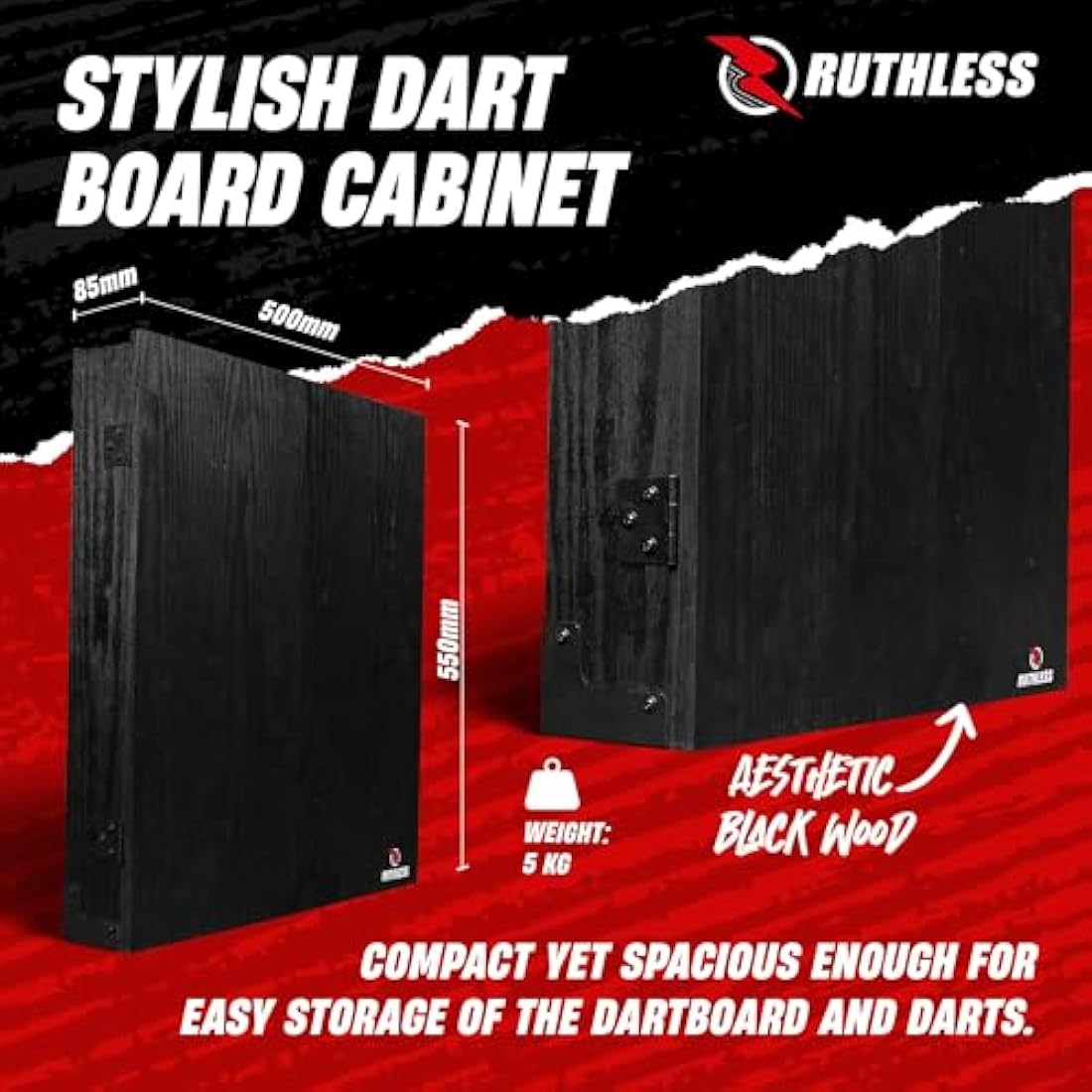 Ruthless Home Darts Centre | Cabinet, Hot Shot Dartboard & 2 Dart Sets