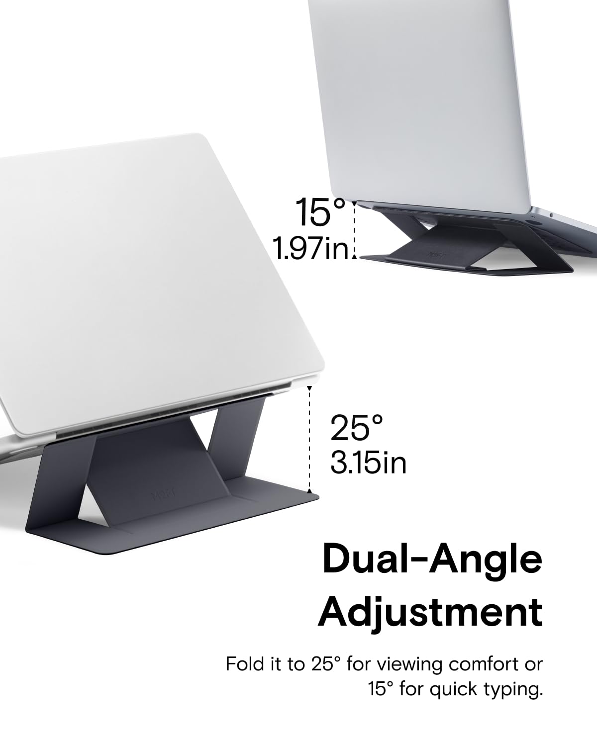 MOFT Laptop Stand for Desk, Adhesive Laptop Stand with 2 Adjustable Viewing Angles, Foldable and Portable Computer Stand Compatible with MacBook Air - image 5