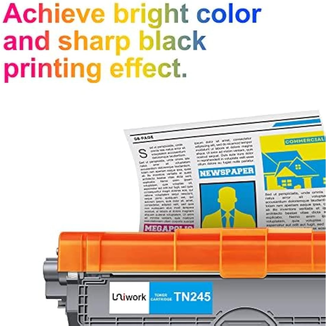 Uniwork Compatible TN-241 TN-245 Toner Cartridges for Brother - 4 Pack