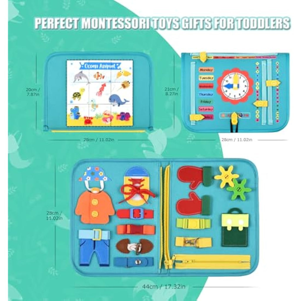 Montessori Busy Board | Sensory Educational Toddler Travel Toy