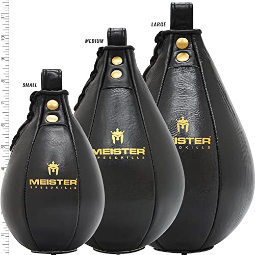 Meister SpeedKills Leather Speed Bag | Black Cowhide – Medium 9.5" x 6"