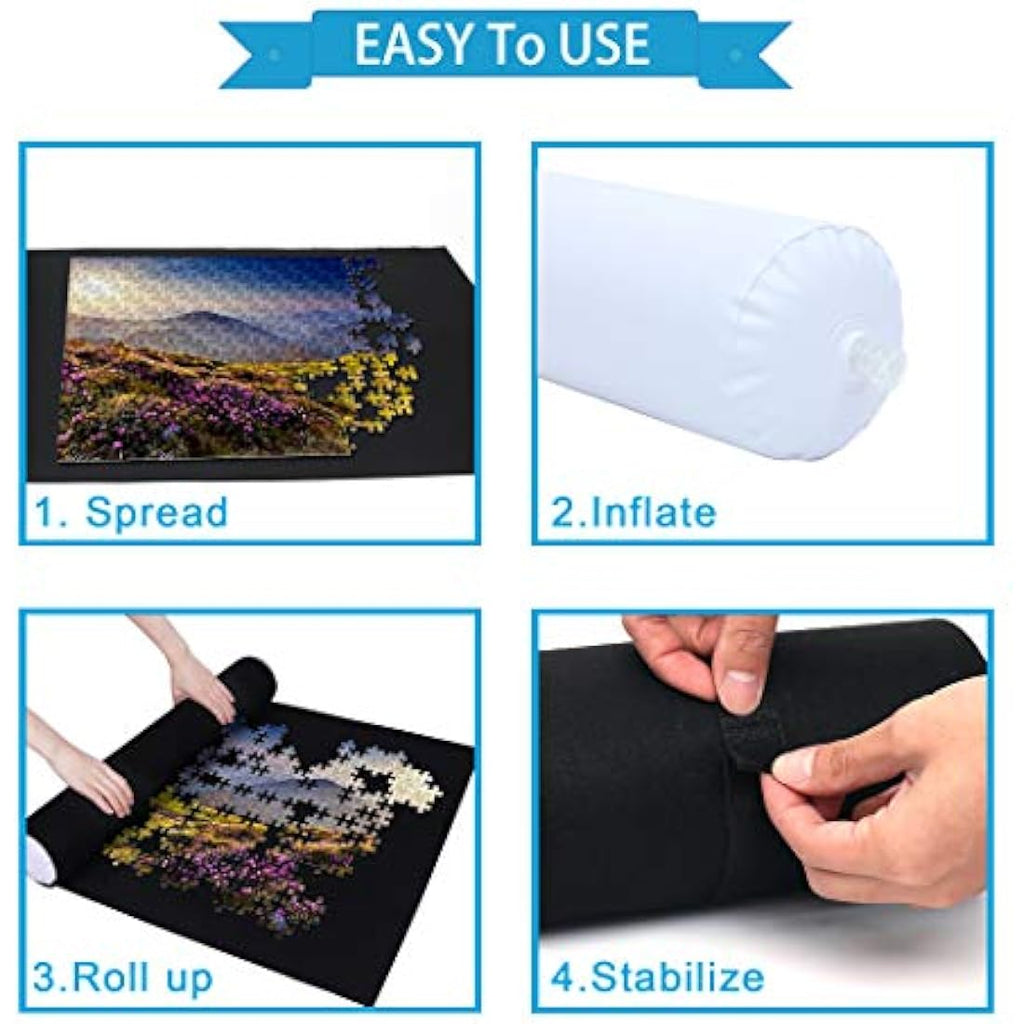 Becko US Puzzle Roll Jigsaw Storage Felt Mat - Up to 1,500 Pieces