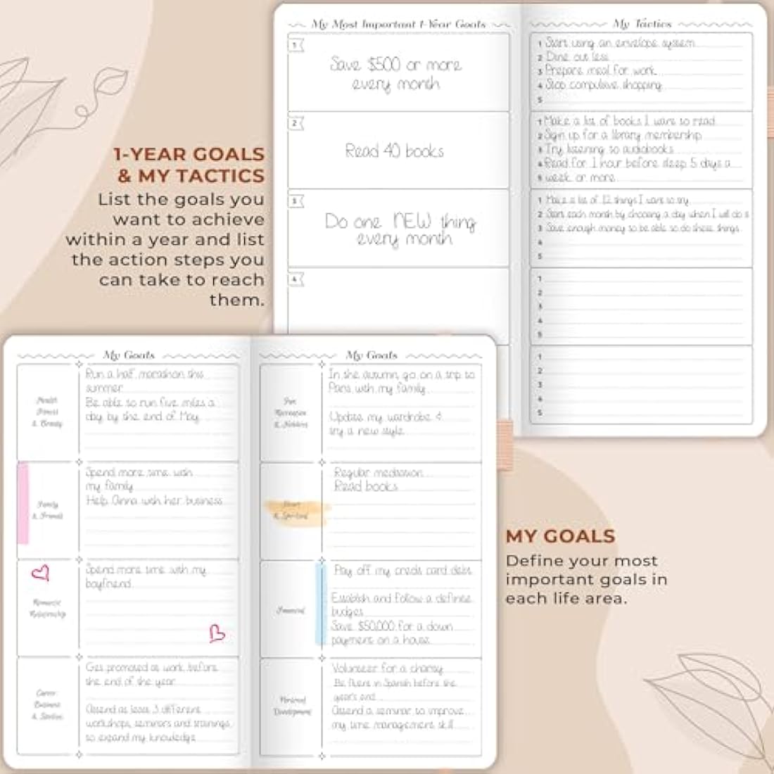 GoGirl Pocket Weekly Planner – Undated Goal Journal & Agenda, Rose Gold
