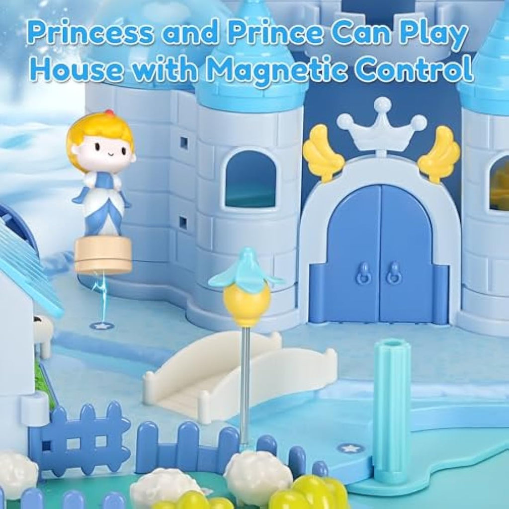 fygurso Magnetic Princess Castle Playset with Lights and Music for Girls