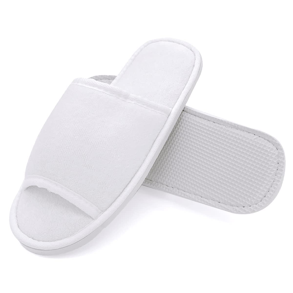 JOMIX Unisex Terry Guest Slippers – Non-Slip Hotel & Spa Set (2 Pairs)