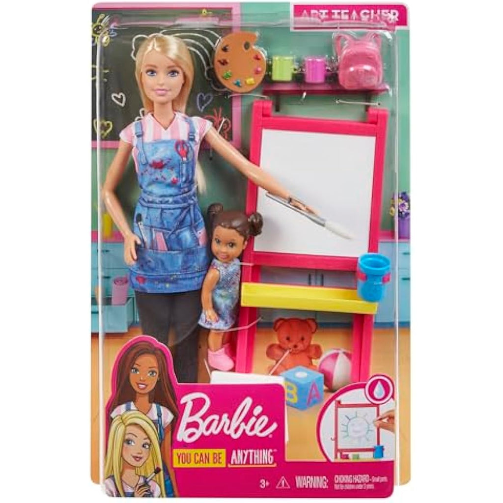 Barbie Art Teacher Doll Playset with Toddler Student and Accessories
