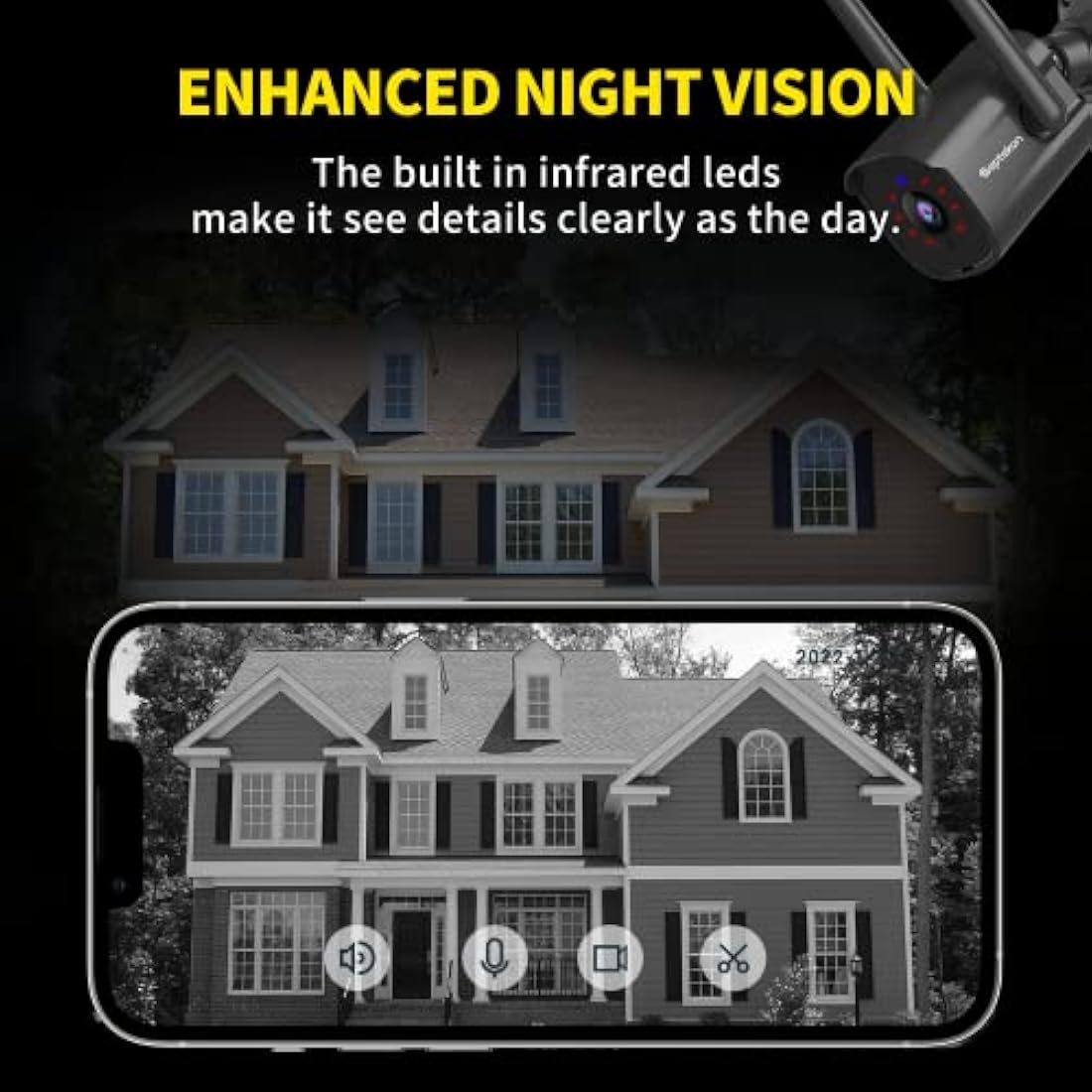 Septekon 2K Outdoor Security Camera – 2 Pack Wireless WiFi Home Surveillance