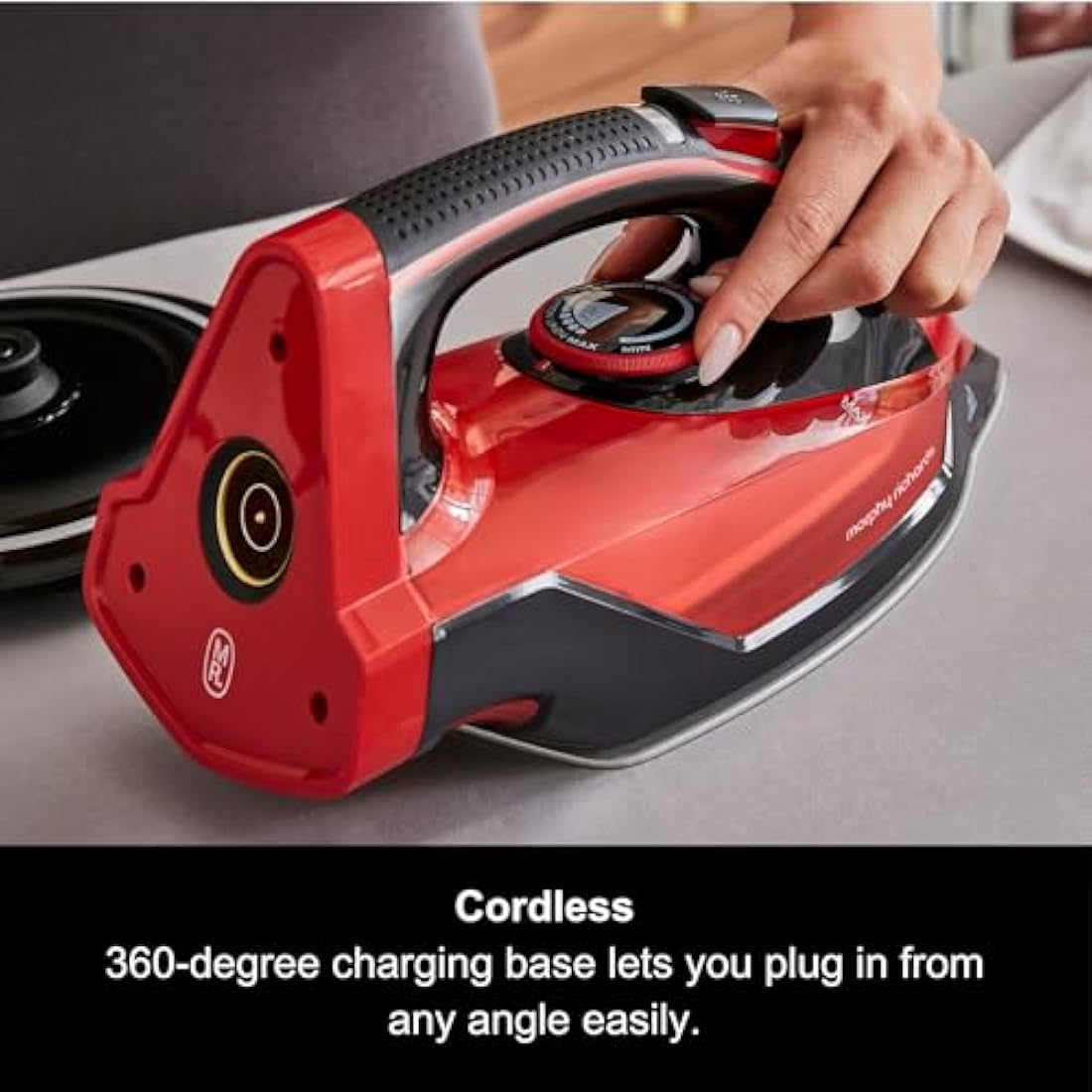 Morphy Richards EasyCHARGE Cordless Steam Iron | 2400W Ceramic Red
