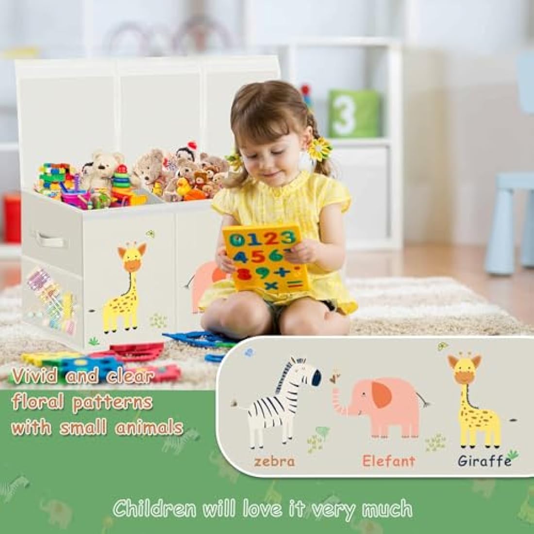 Extra Large Toy Box – 130L Collapsible Toy Chest Organizer