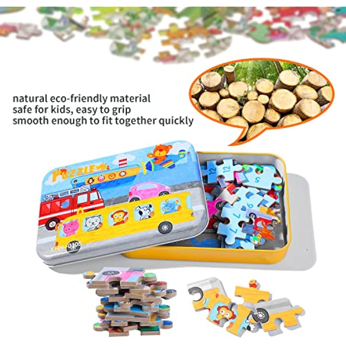 BBLIKE Transportation Jigsaw Puzzles - 4 Pack Educational Travel Toy