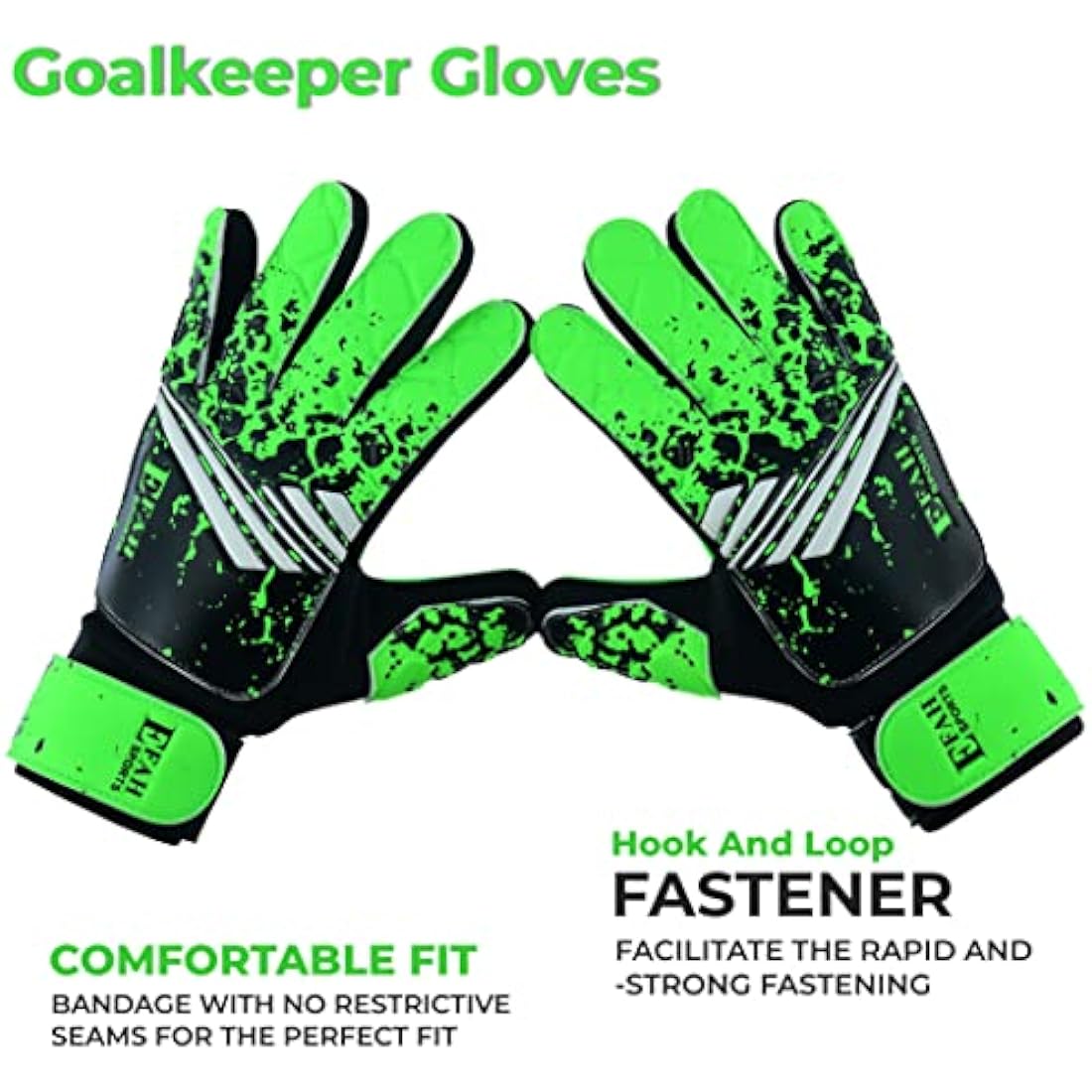 EFAH SPORTS Kids Soccer Goalkeeper Gloves | Super Grip Youth Goalie